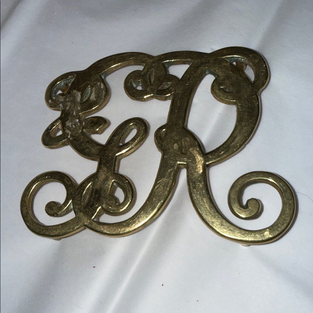 🎀1849 King George Brass Trivet Royalty-8 CW10 Virginia Williamsburg Metal-craft